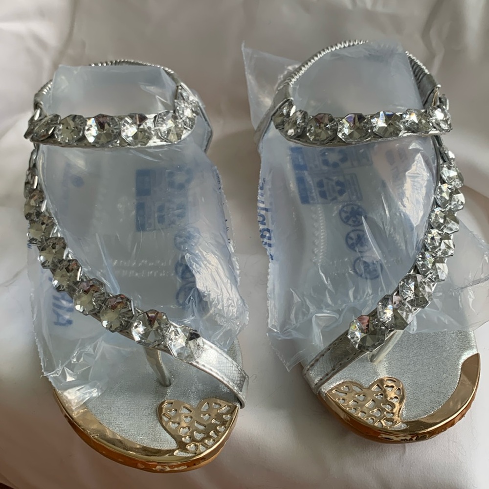 Strappy sandals - major bling!